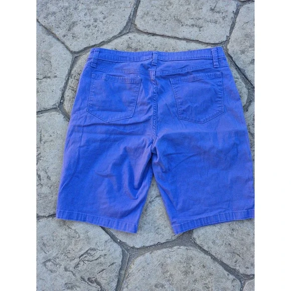 Riders by Lee Shorts Womens Size 12 Blue‎ Mid Rise Bermuda Stretch 5 Pocket EUC - Picture 5 of 8
